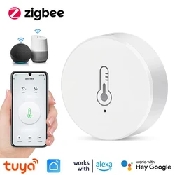 Tuya Smart Zigbee-Sensor de temperatura y humedad, Monitor de termómetro interior, funciona con Alexa y Google, Automatización del hogar inteligente, 3,0