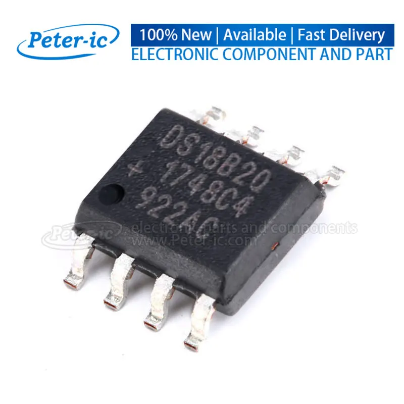 (2pcs)DS18B20Z DS18B20 SOIC-8 2.5V~5.5V SOIC-8 Temperature Sensors Available Peter-ic