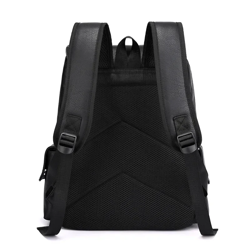 New High Quality 20-35 Litre PU Backpack for Men and Women Waterproof Student Bag14-inch Laptop Bag School Bag