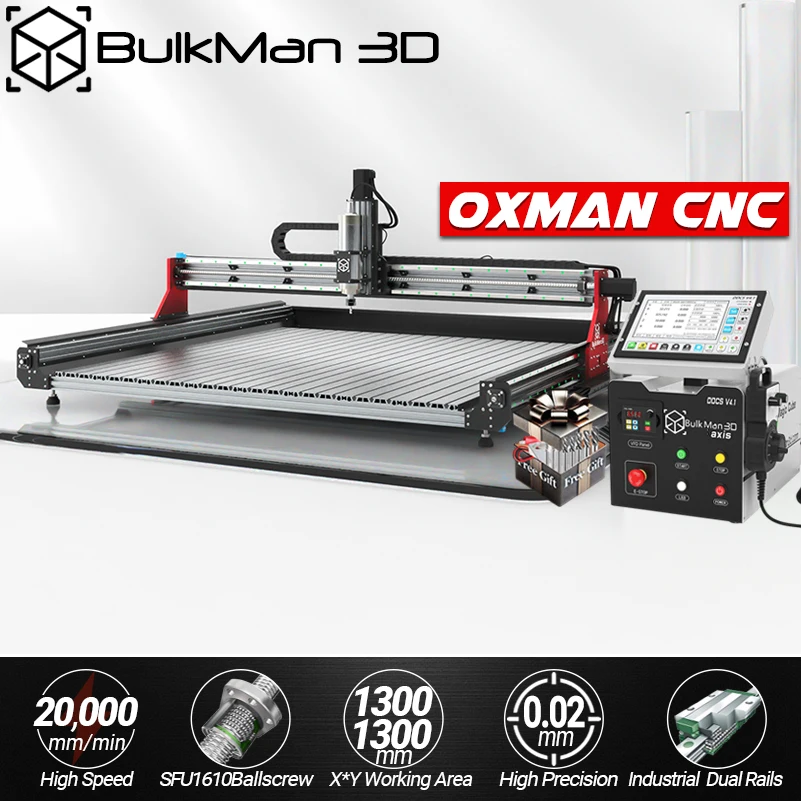 

BulkMan3D OXMAN 4-осевой гравер с ЧПУ с DDCSV4.1 UC300 Offline Mach3 Control Box Точный фрезерный станок «сделай сам» для резки дерева и металла