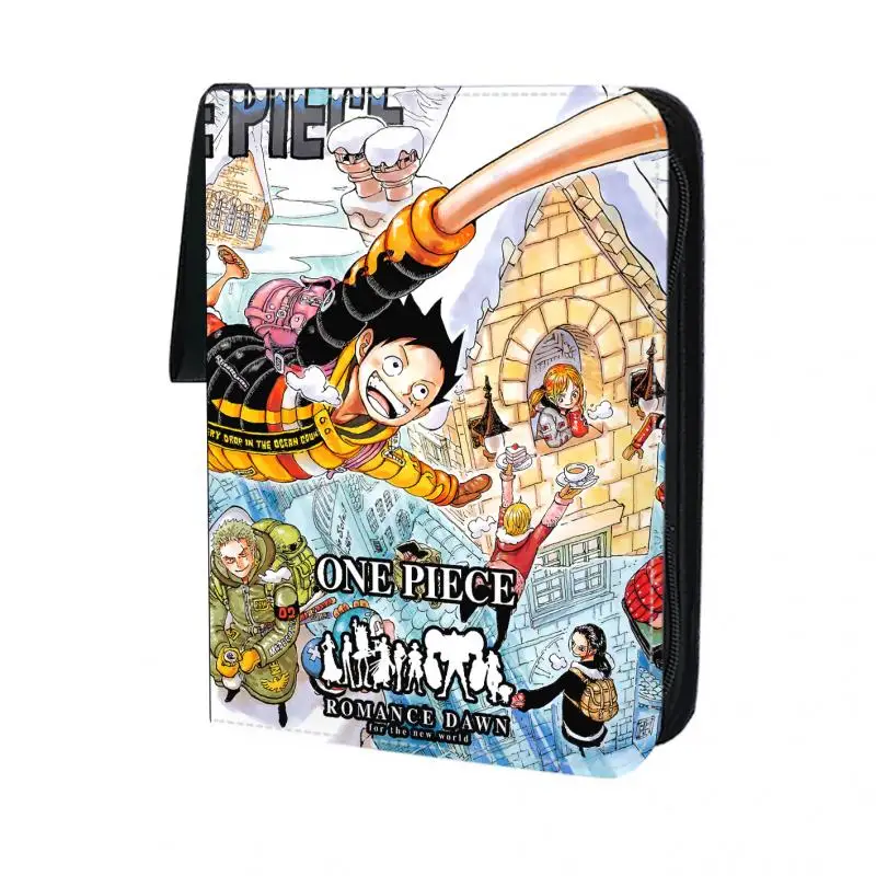 Anime One Piece Card Collection Book Luffy Kawaii Large Capacity Nine-Grid Leather Zipper Storage Book Christmas Birthday Gift