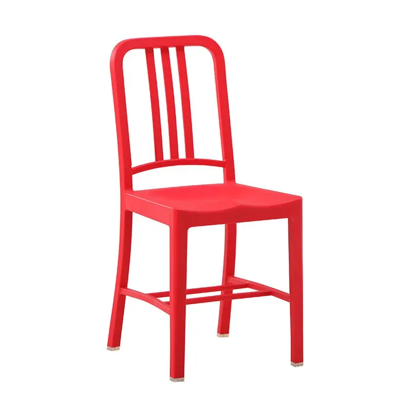 Navy Chair Outdoor Leisure Chair, Cafe Dining Chair, Colored Plastic Conference Negotiation Staff Chair, Simple Industrial Chair