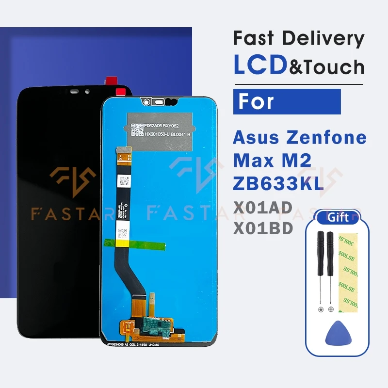 

6.26"Tested For Asus Zenfone Max M2 ZB633KL LCD X01AD X01BD LCD Display Touch Digitizer Assembly Replacement Screen lcd