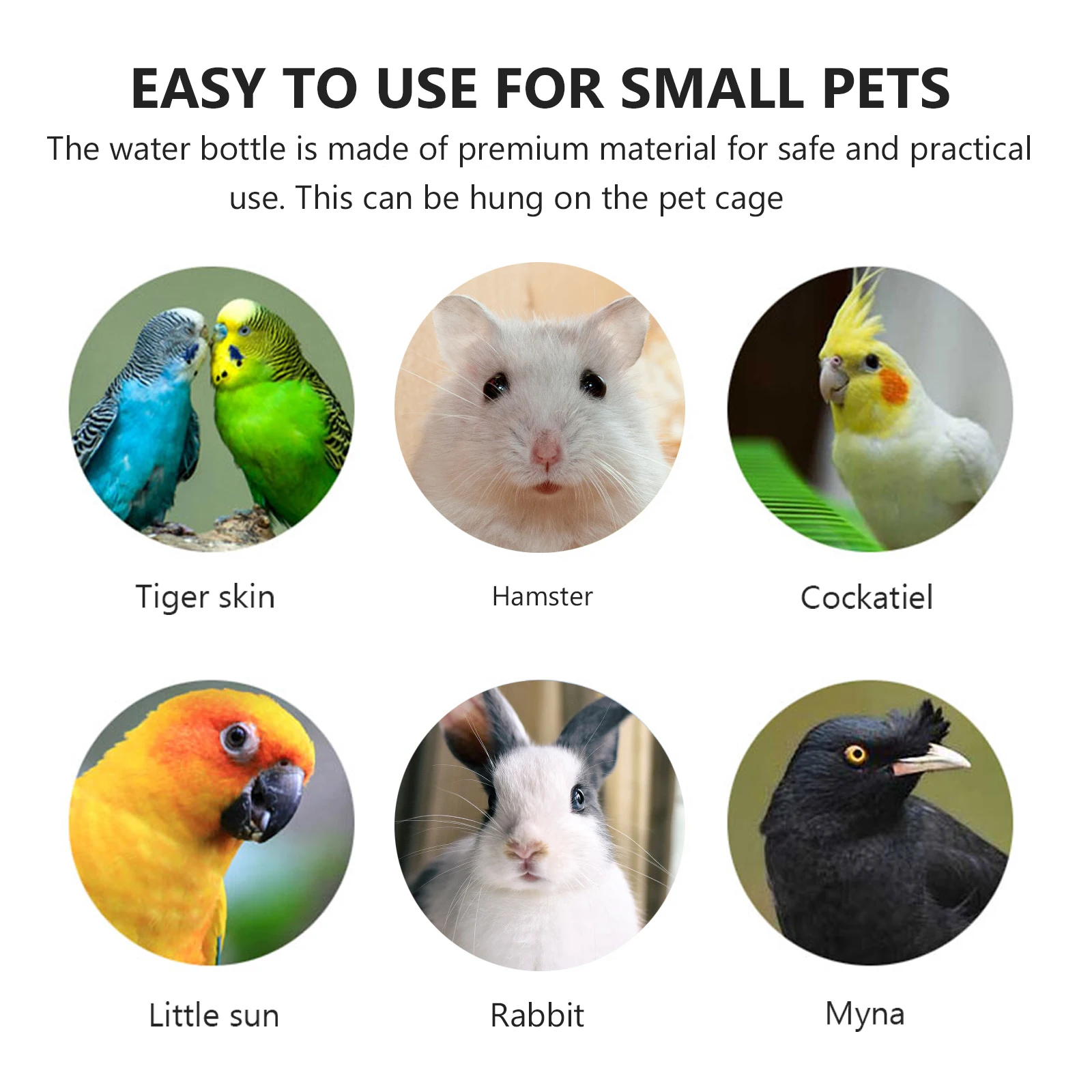 

2pcs Pet Drinking Fountain 180Ml Leak-Proof Plastic Rabbit Water Feeder Hanging Bottle For Small Pets Durable Safe Hydration