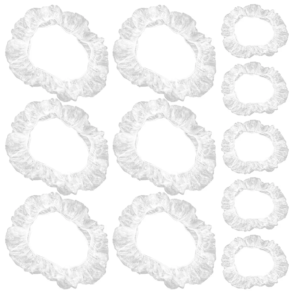 

250Pcs Steering Wheel Cover Disposable Plastic Elastic Protector Sleeve Car Auto White Practical Protector Cover