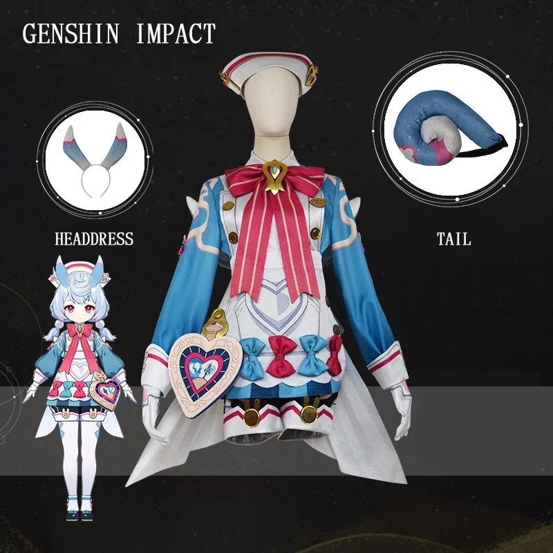 أزياء CyGame Genshin Impact Sigewine التأثيرية فستان شعر مستعار مجموعة كاملة من Fontaine Sigewine Fortress رئيس ممرضة موحدة لحفلات الهالوين