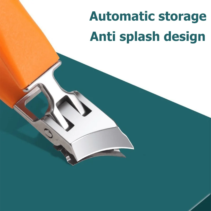 Cortauñas inclinado antisalpicaduras, cortador de uñas de los pies ABS de gran tamaño, alicates diagonales, herramientas de manicura y pedicura, herramienta artística para uñas del hogar