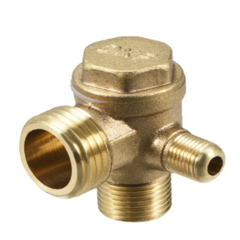 

1pc Air Compressor Check Valve 90 Degree Right Male Threaded Brass G 1/8" x G 3/8" x G 1/2" 42 x37 x 36mm / 1.65" x 1.46" x1.42