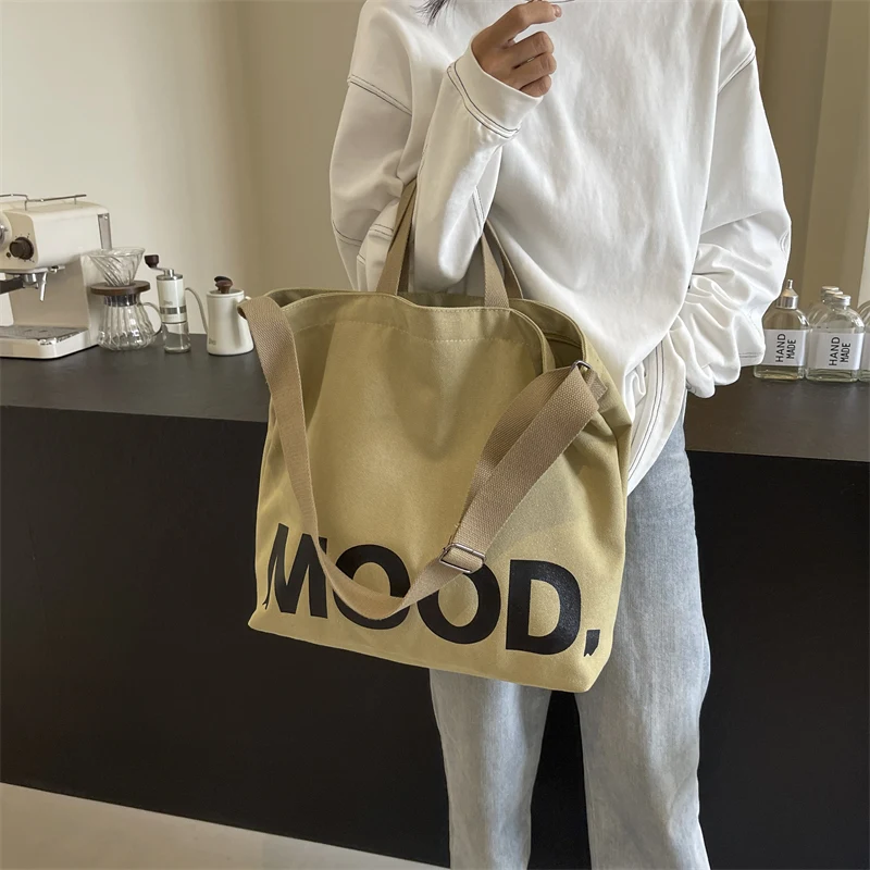 Large Capacity Canvas Crossbody Tote Bag Stylish and Durable Shoulder Bag with Multiple Compartments and Pockets