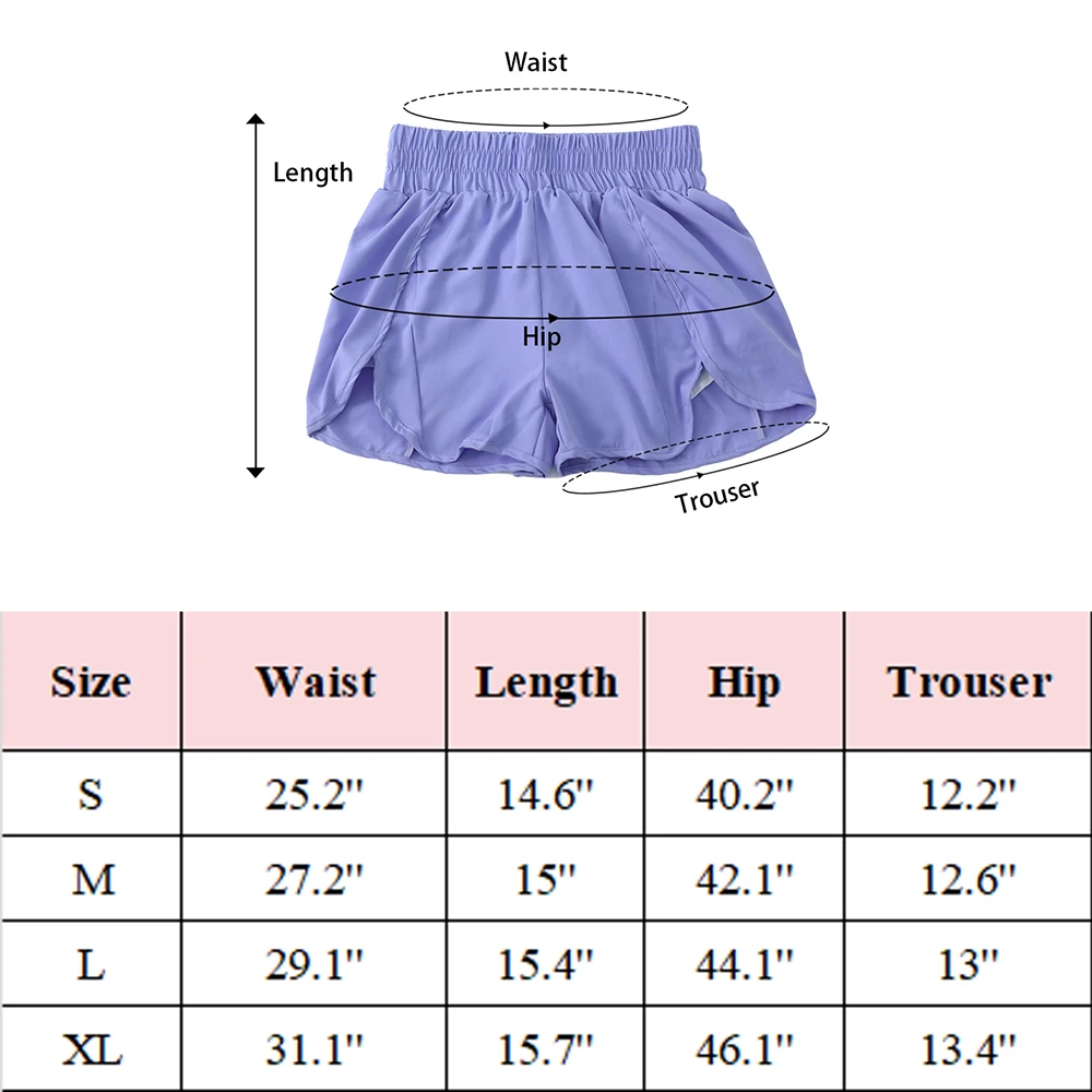 Women\'s Athletic Shorts High Waisted Running Shorts Pocket Sporty Short Gym Elastic Workout Shorts Quick Dry