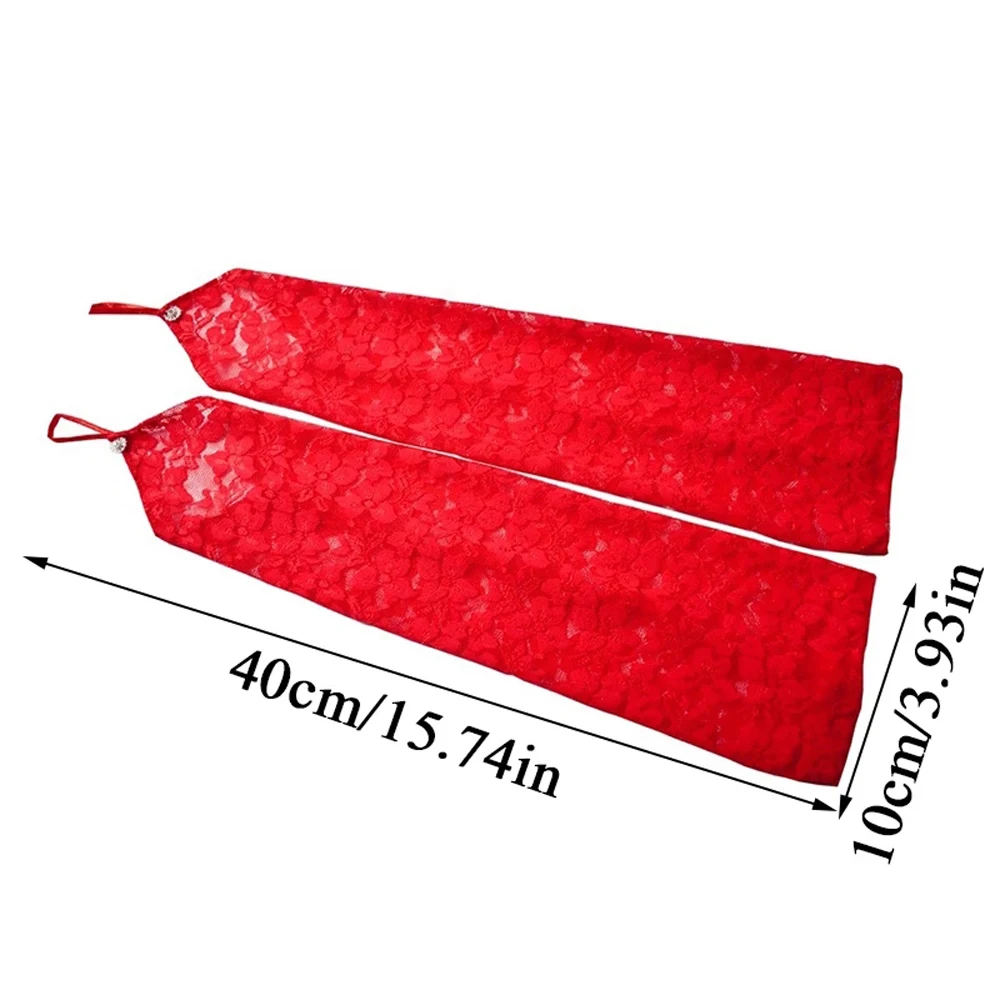 رقيقة جدا حزب حريري الأزهار الكوع أصابع القفاز النساء قفازات رقيقة قفازات طويلة قفازات برباط #6