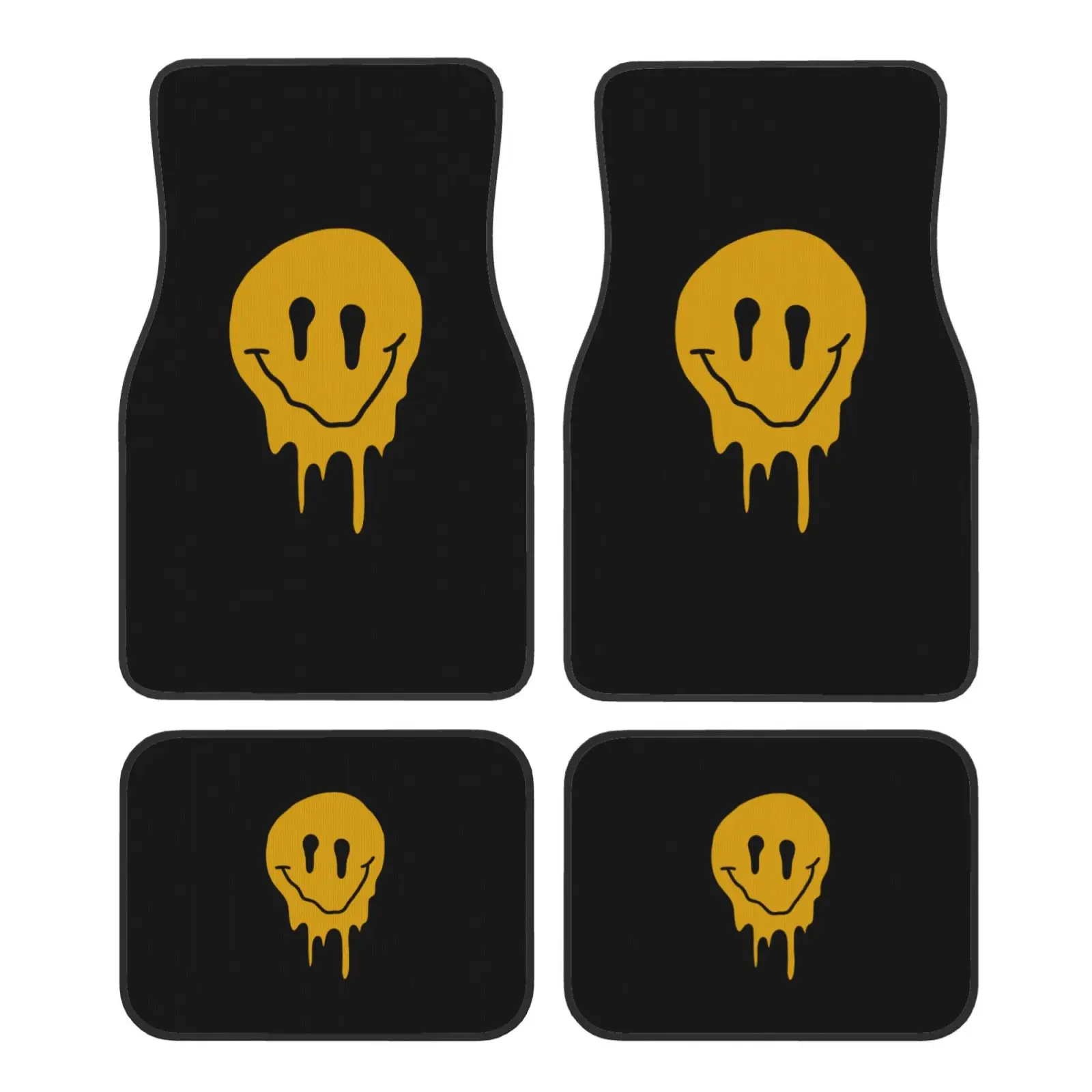 

Drippy Smiley Car Floor Mats Set of 4 Pcs Non Slip Car Foot Mats Carpets Rugs Universal for Sedan SUV Auto Interior Protector