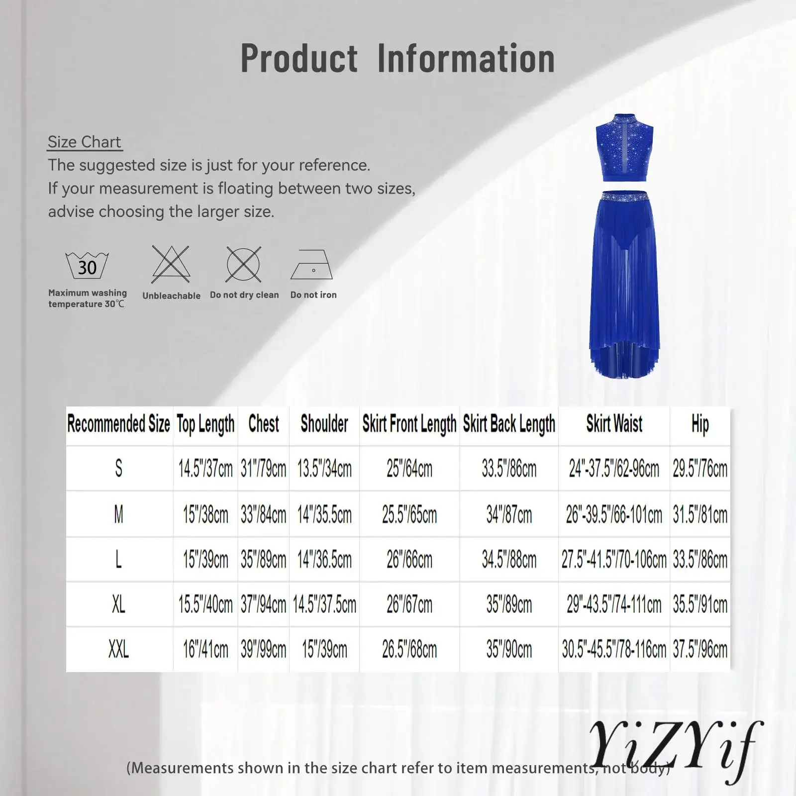 

Women Contemporary Lyrical Dance Outfit Set Mock Neck Sleeveless Keyhole Back Rhinestones Crop Top with Side Slit Mesh Skirt