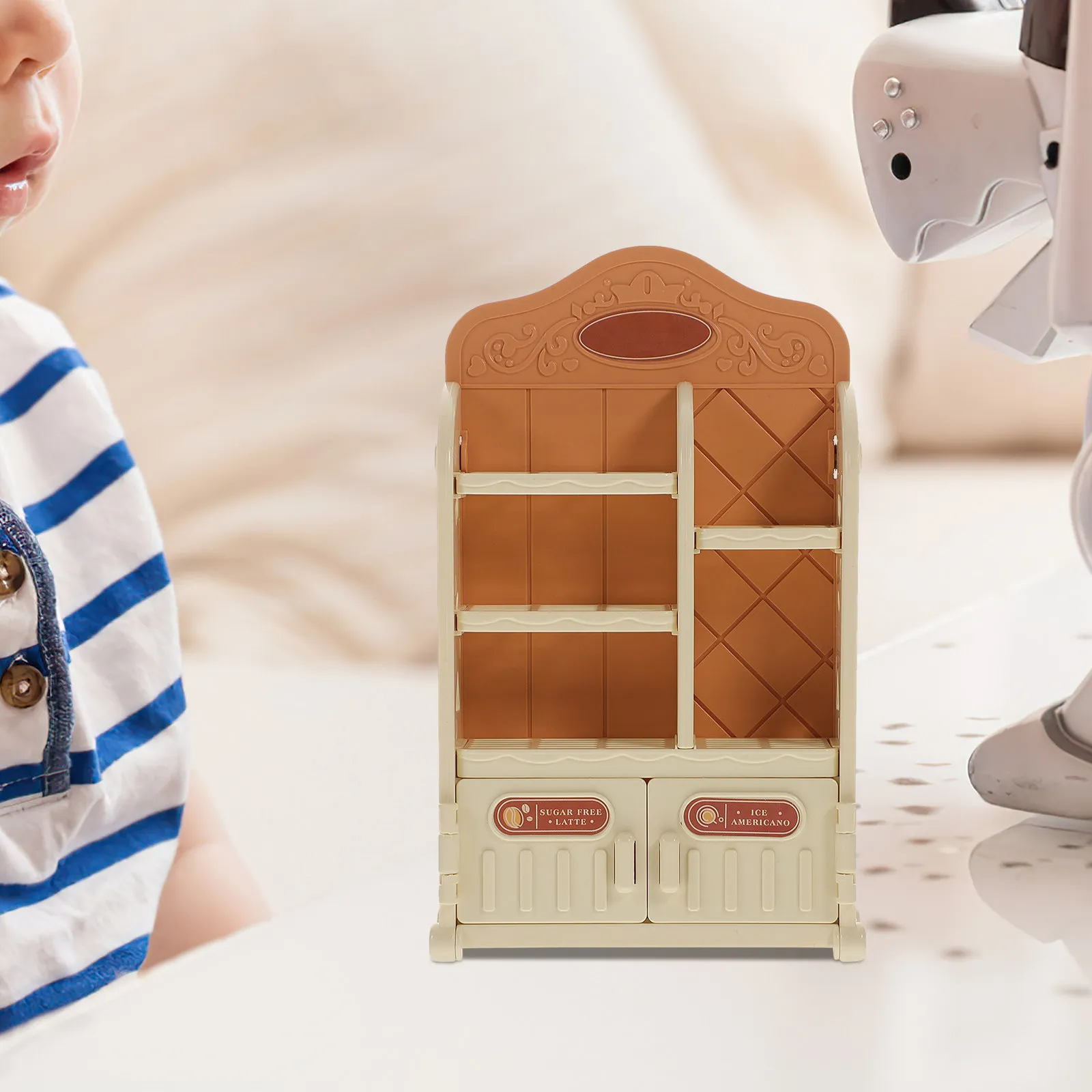 

Simulated Mini House Storage Shelf Food Rack 1 12 Scale Decorative Storage Cabinet Miniature Household Furniture Interior Scene