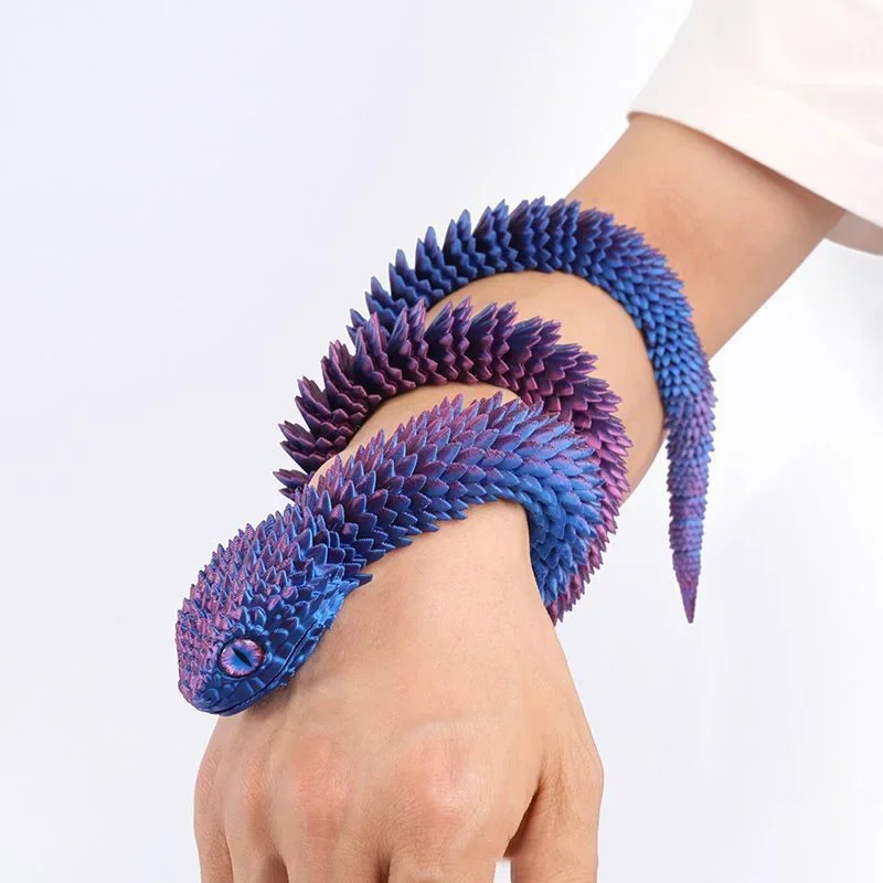 3D Gedrukt Slang 2025, Chinese Dierenriem Jaar van Slangen Ornament Slang Beeldje Beweegbare Ambachtelijke Executive Bureau Speelgoed Thuiskantoor Decor