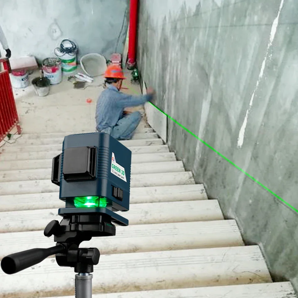 KaiTian Laser Level 3D 12 Lines Self-Leveling with 360 Rotary Base&Lifting Platform and Magnet Bracket Green 3D Laser Line Level