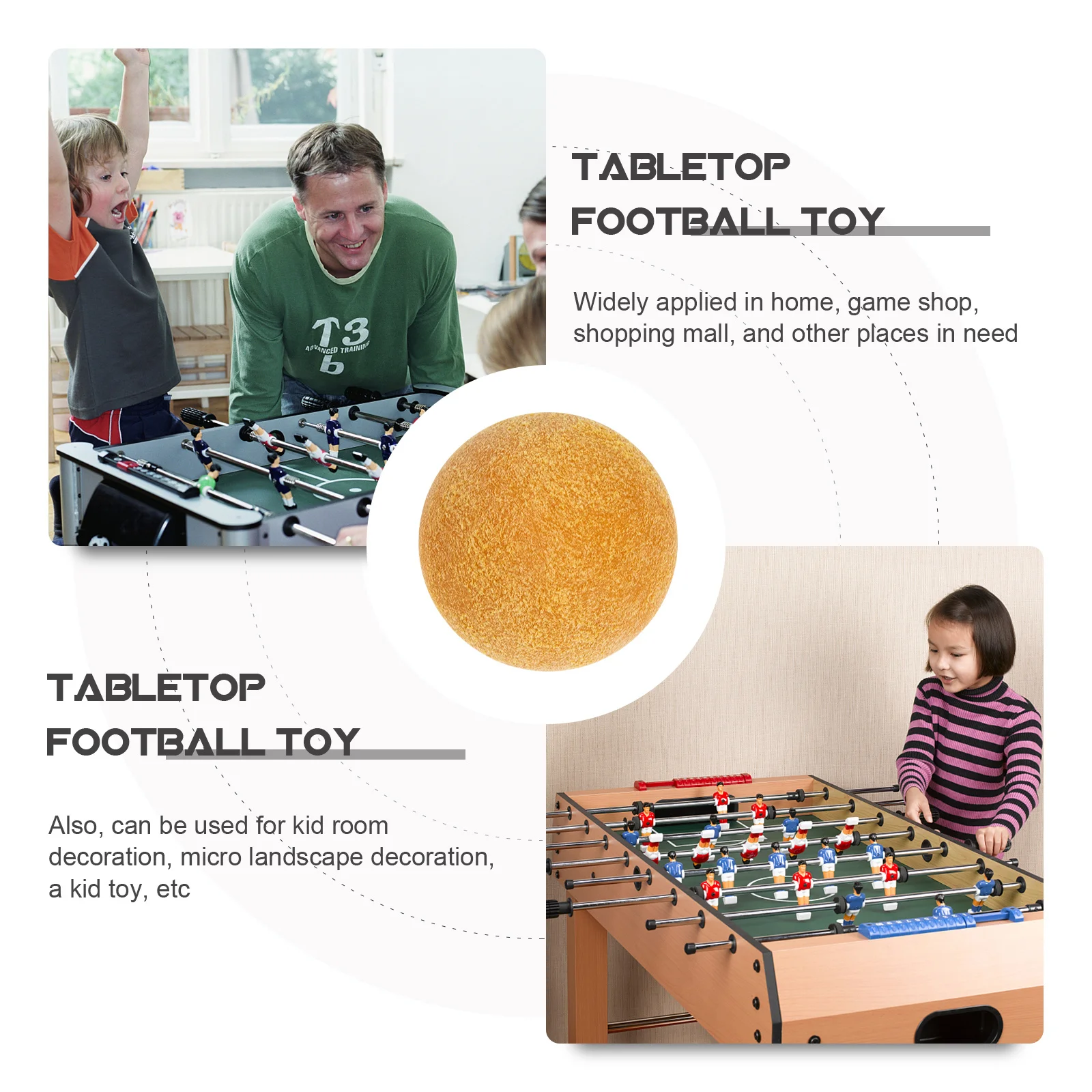 

3Pcs Table Soccer Balls Professional Lightweight Replacement for Kids Room Decor and Indoor Game Entertainment