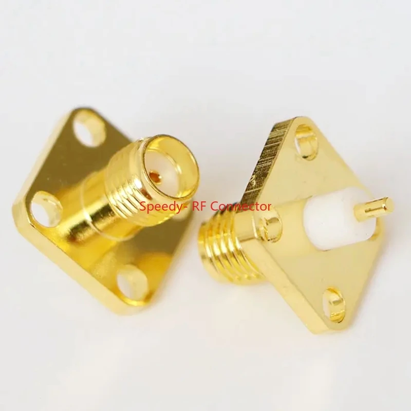 SMA Female Jack 4-Hole 2hole Flange Chassis Panel Mount Socket Connector Welding Terminal Coaxial Adapter Fast Delivery Copper