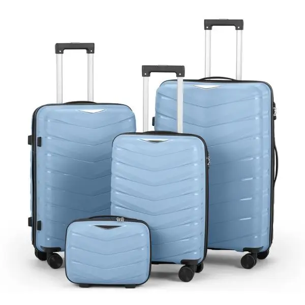 

FCH V-shaped stripes 4-piece suitcase with PP handbag PP trolley case 14in 20in 24in 28in PP iron trolley fashionable color - sk