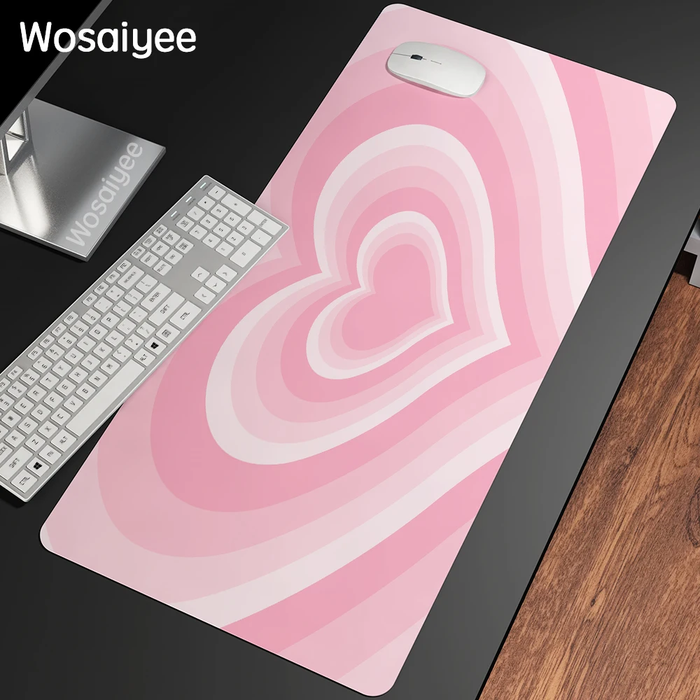 

Coffee Love Heart Gaming Accessories Laptop Mousepad Rubber Anti-skid Keyboard Mat Computer Offices Game Desk Mat Pink Mousepad