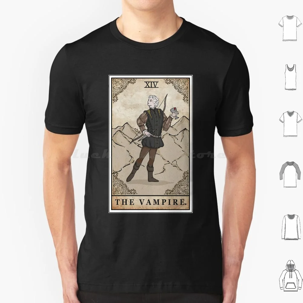 Astarion The Vampire Tarot T Shirt Cotton Men Women Diy Print Astarion Baldurs Gate Baldurs Gate 3 Vampire Game 2023 Astarion