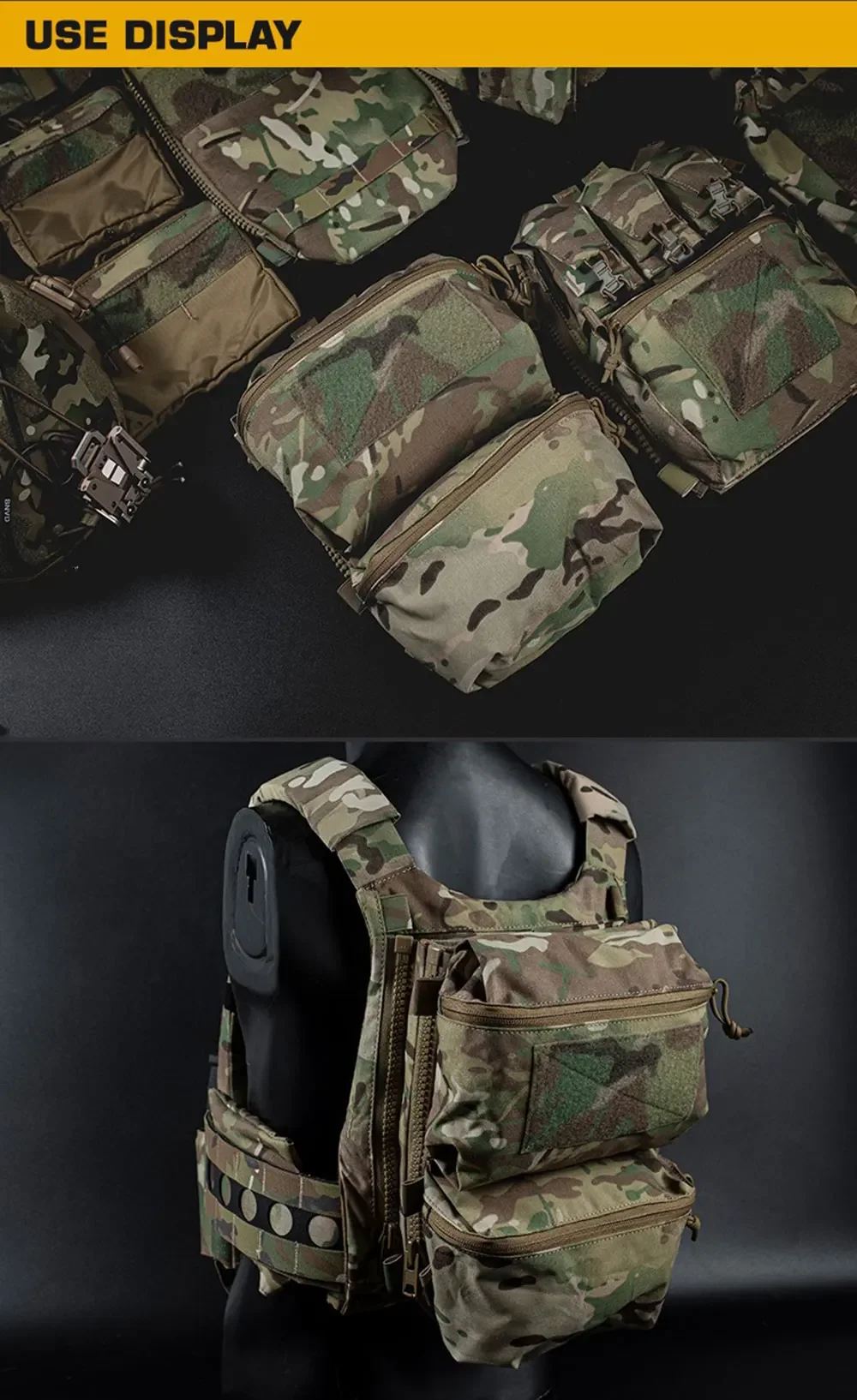 FCPC V5 Plattenträger Jagdweste Assault Back Panel Gear Wasserspeicher Allzweck Multi Fit Erweiterbare Tasche Airsoft-Ausrüstung – Detail 11