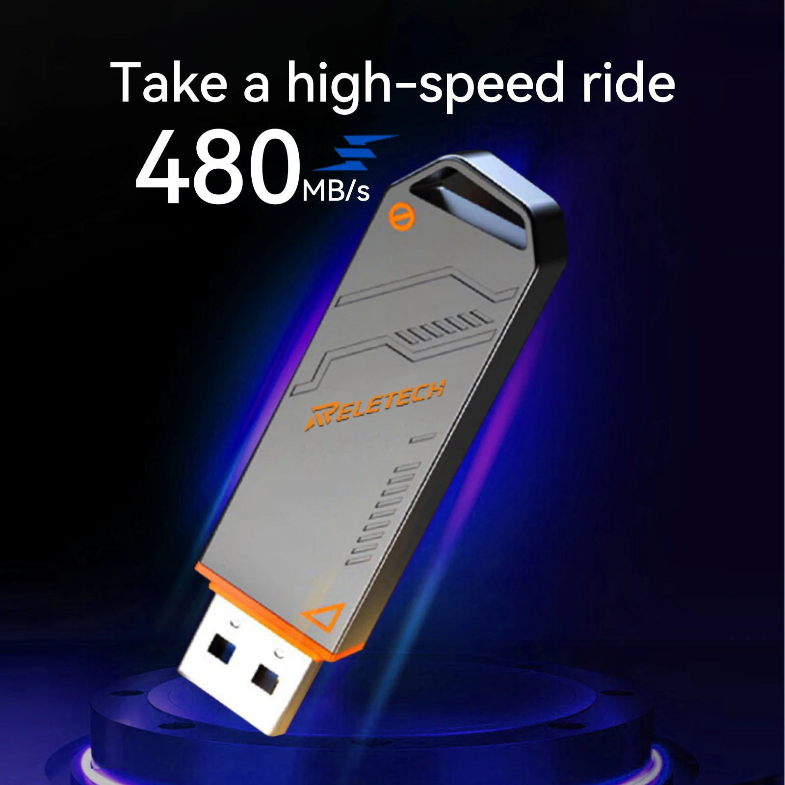 Reletech Elite7 Pro USB 3.2 Unidad de estado sólido Lectura 480 MB/s SSD portátil Unidad flash USB de alta velocidad Unidad de pulgar USB Gen 2, Gris