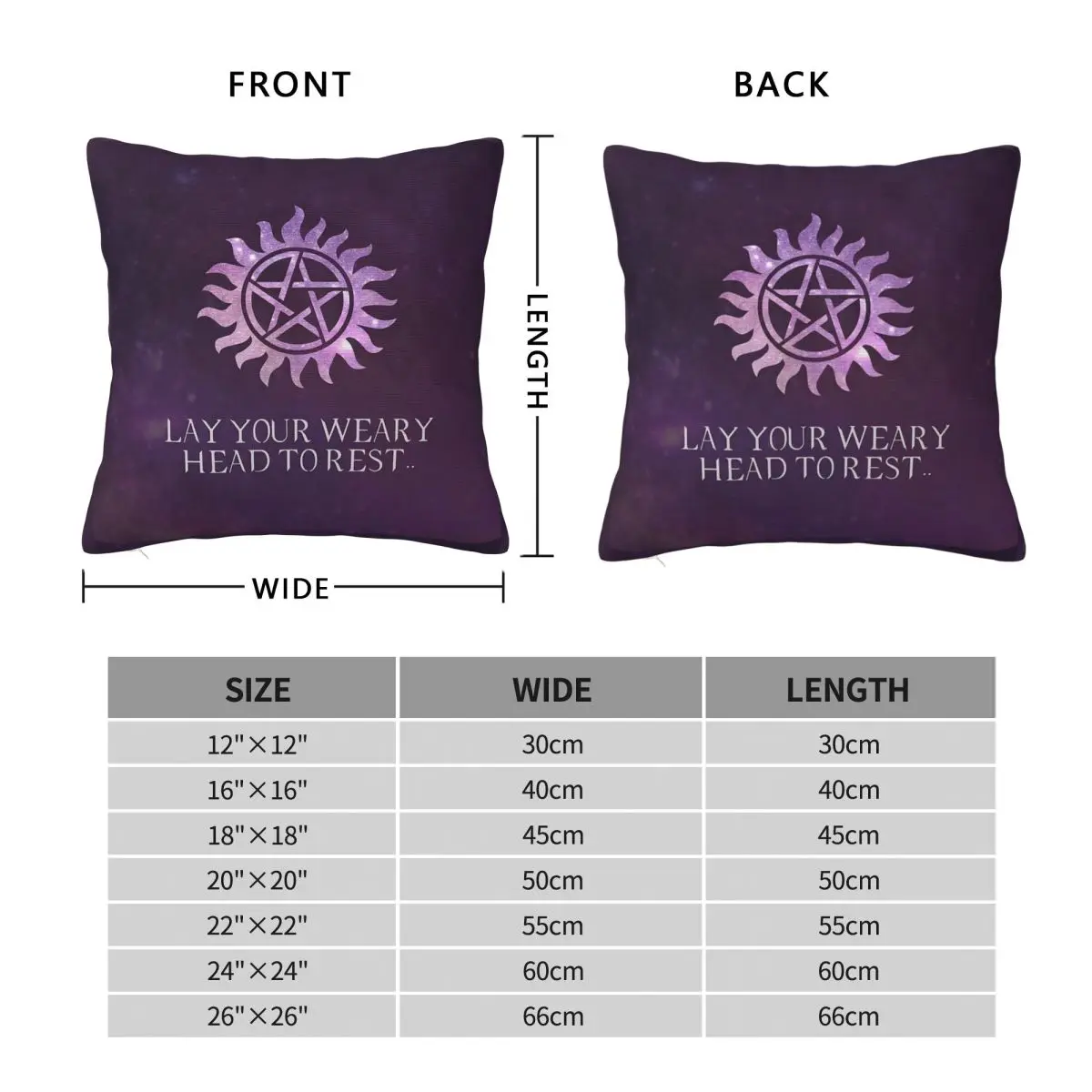 Kansas Lyrics Supernatural Anti-Possession Symbol Square Pillowcase Polyester Linen Velvet Pattern Decorative Home Cushion Cover