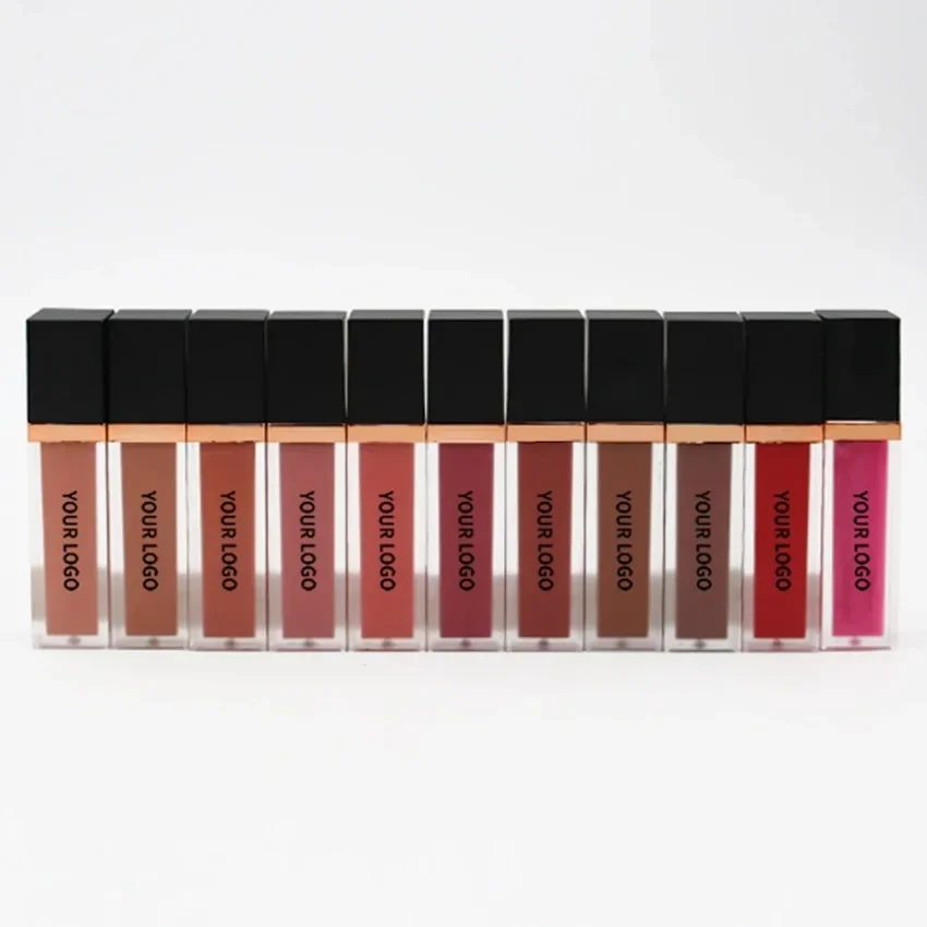 Private Label 14 Colors Long Lasting Moisturizing Lipgloss Waterproof Matte Easy To Wear Lip Beauty Bulk Makeup Custom