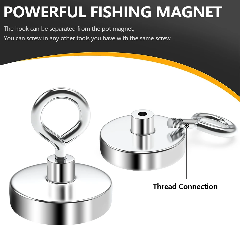 N52 Super Strong Neodymium Salvage Magnets Hooks Fishing Magnets Neodymium Magnet Searcher Powerful Neodymium Magnet for Fishing