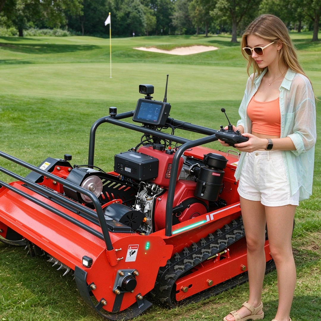 Customized remote control lawn mower, all terrain garden lawn, golf course, remote control weeding machine online service