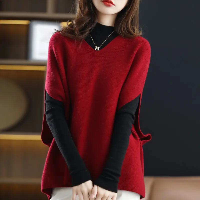 Chaleco de punto suelto para mujer, camiseta sin mangas con cuello en V, estilo extranjero, versión coreana, otoño e invierno, 2024