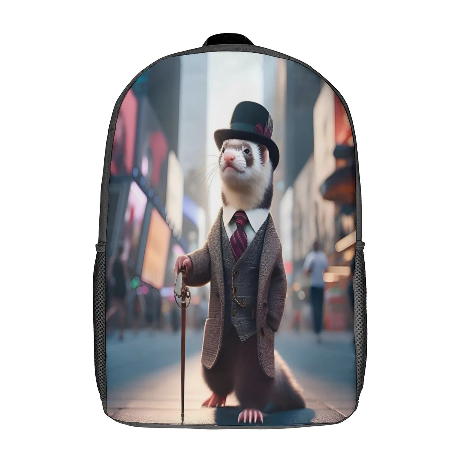 Distinguished Gentleman Rugzak Bedrukte Schooltas 17 Inch Universiteitstas Vrouw 17 Inch Schoolrugzak Tas