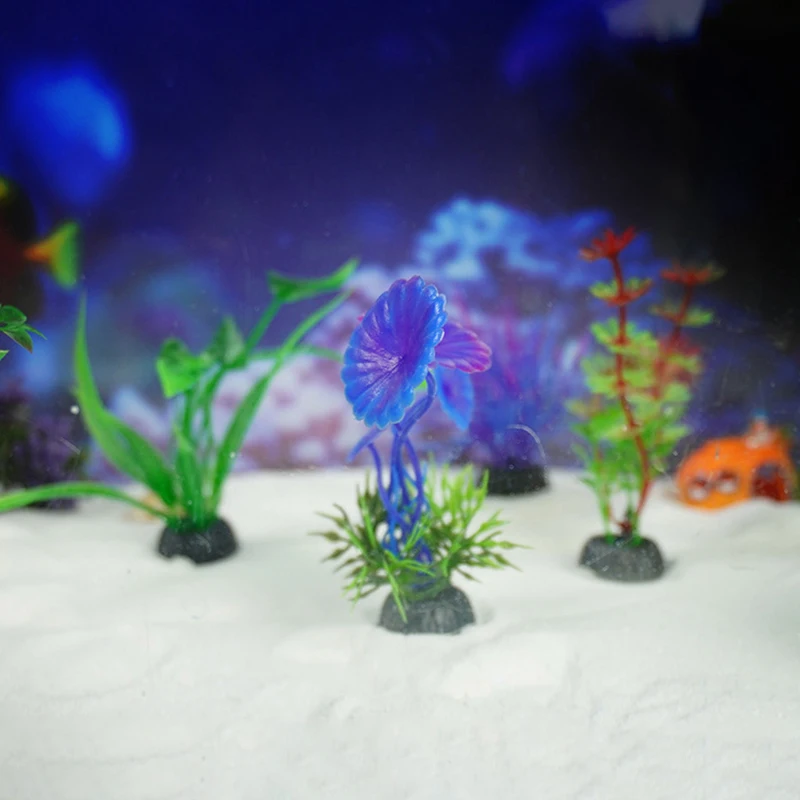 1 PC การจําลองพืชประดิษฐ์ตกแต่งตู้ปลาใต้น้ําวัชพืชหญ้า Aquarium อุปกรณ์เสริมถังปลาตกแต่งเครื่องประดับ