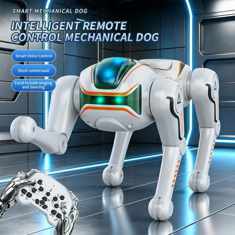 Ai Intelligent Robot Dog 2.4g Rc Toy Voice Control Stunt Somersault Sing Dance Programmable Mechanical Pet Kids Birthday Gift