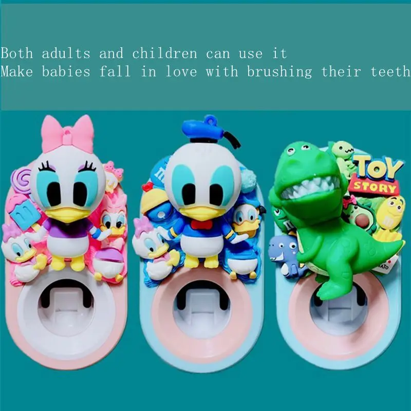 

Cartoon Fully Automatic Toothpaste Squeezer Creative Wall Mounted Squeeze Set Home Non Perforated Toothbrush Storage Rack