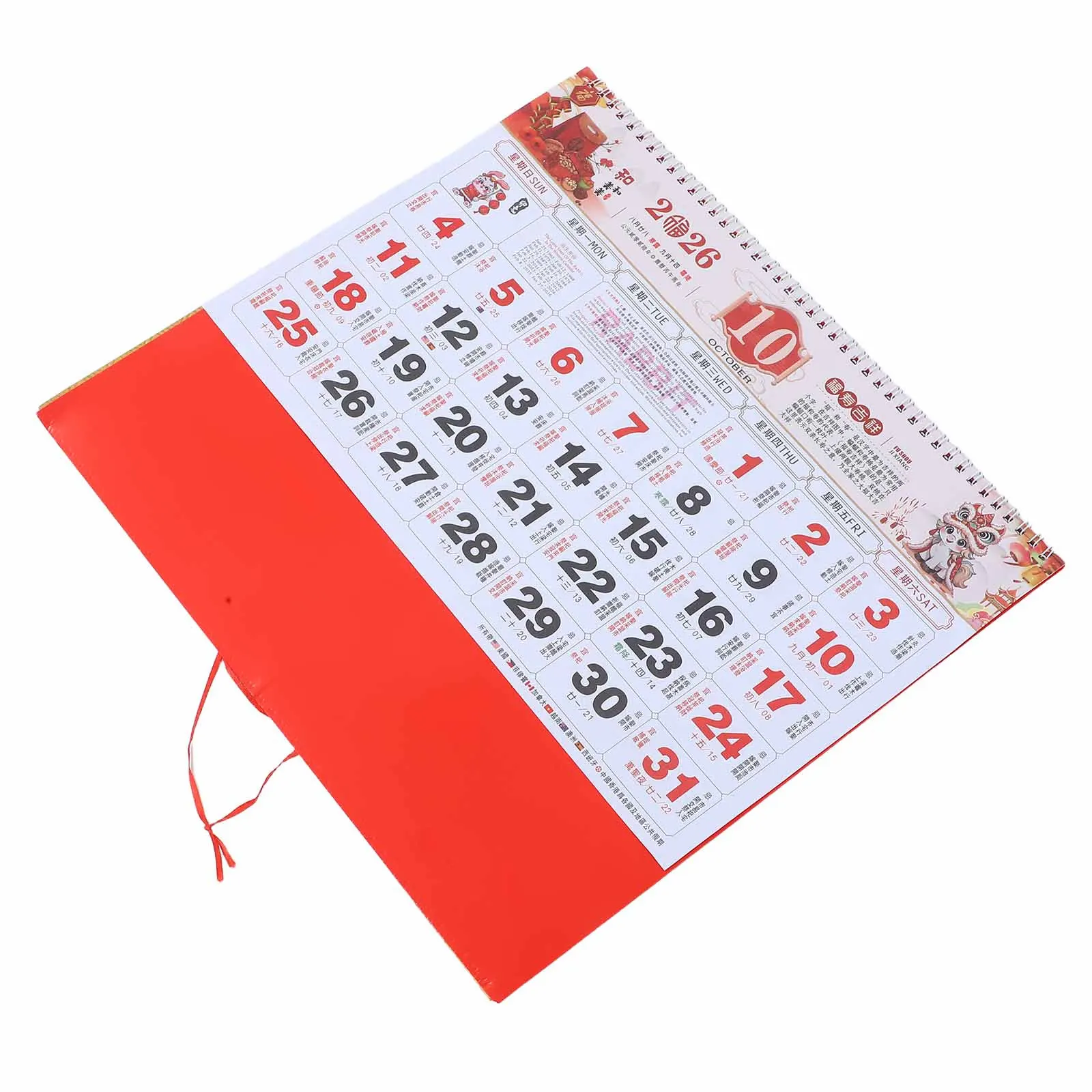 

Настенный календарь на год лошади на 2026 год, китайский подвесной календарь, традиционный дизайн, ежемесячный планировщик зодиака фэн-шуй для дома