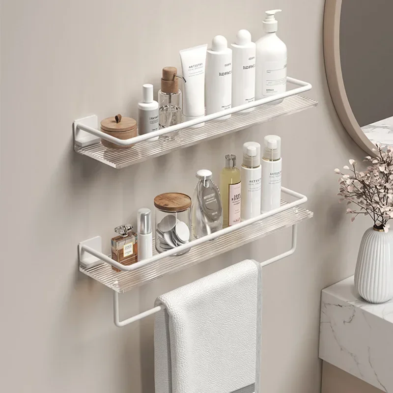 

Acrylic bathroom storage rack, simple bathroom, cosmetics, washbasin, towel hanging, storage rack, tray