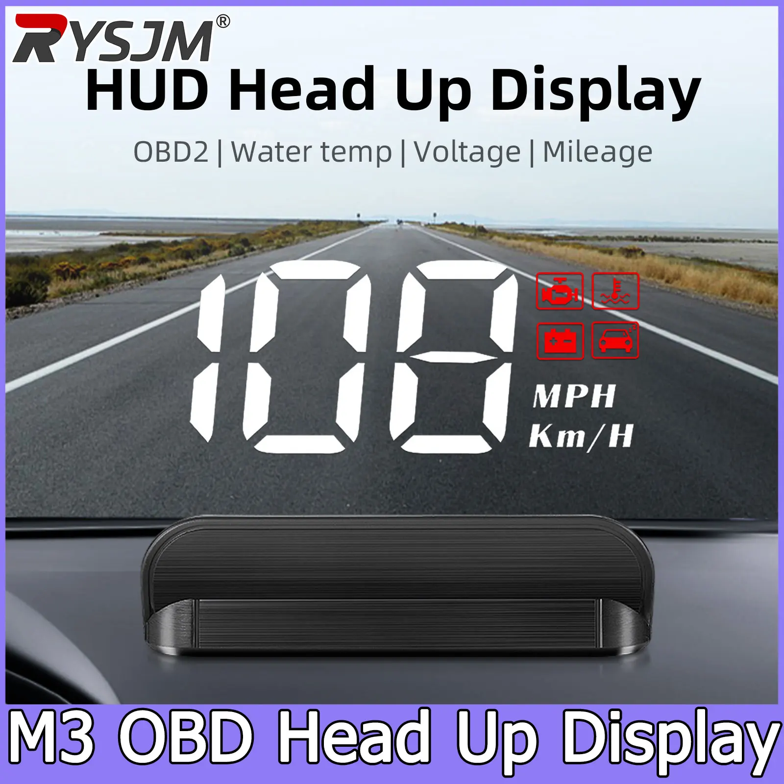 

Проекционный дисплей M3 OBD HUD на лобовое стекло, проектор на стекло, автомобильный спидометр, KMH/MPH, сигнализация скорости, электронные аксессуары