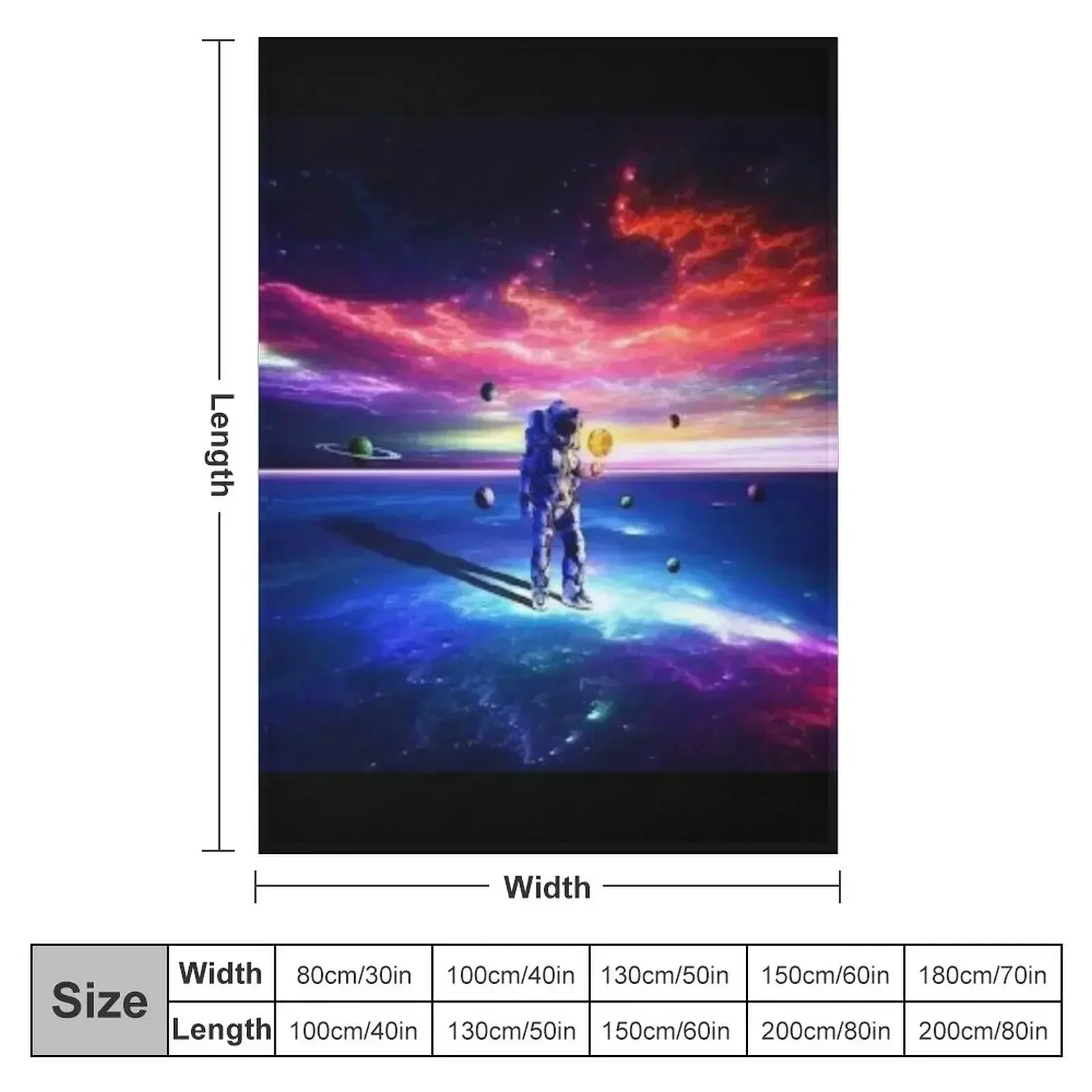 Astronaut and planets Throw Blanket For Baby funny gift Thin Decorative Throw cosplay anime manga Blankets