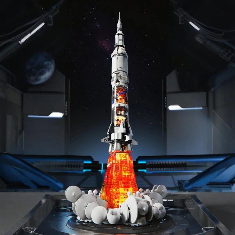 Rakieta kosmiczna Kosmita Statek kosmiczny Astronauta Klocki Kreatywny montaż ozdoba puzzle zabawka prezent