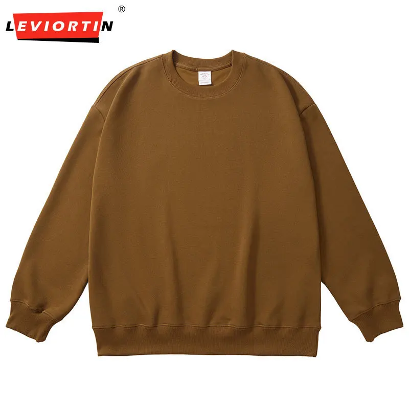 الخريف بلون الجولة الرقبة البلوز الرجال النساء بلوزة فضفاضة غير رسمية رقيقة طويلة الأكمام كنزة بمقاس كبير القمم للجنسين الشارع الشهير