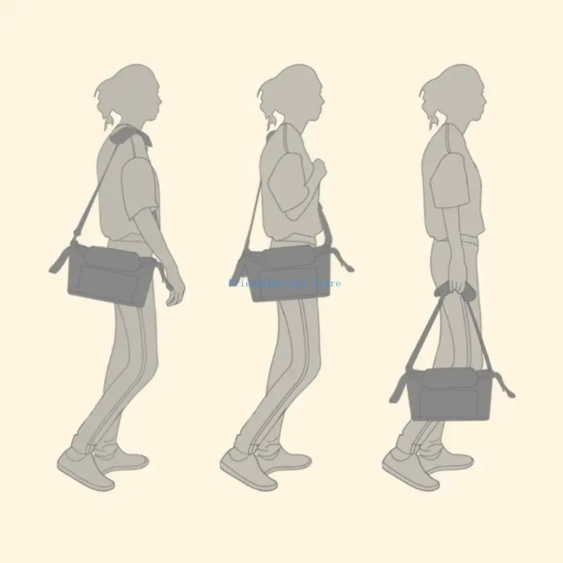 F1CB حقيبة تنظيم عربة الأطفال متعددة الجيوب مضادة للماء وحامل أكواب الحفاضات #5