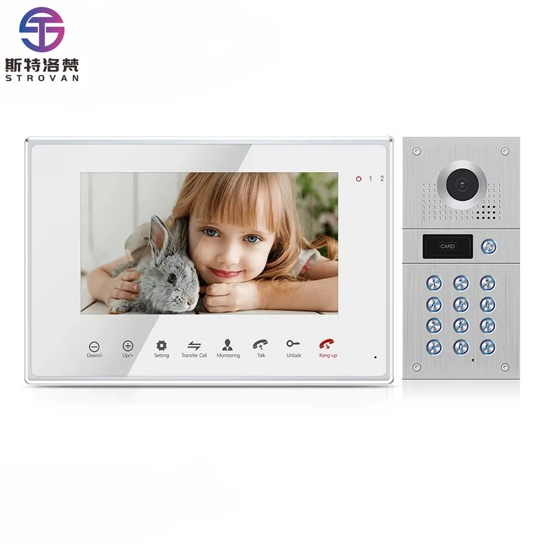 

Look 170 Degree Fish-Eye Wide Angle 2-Way Video Intercom Door Bell for Villa Video Door Phone