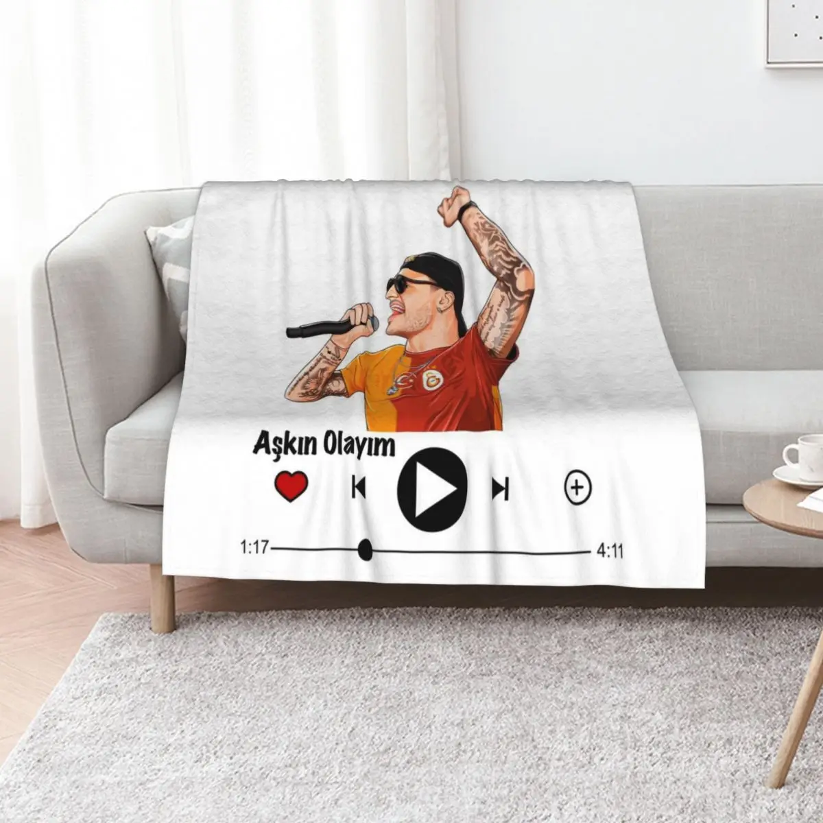 Mauro Icardi a?k?n olay?m music player Cobertor multiuso quente para sala de estar e quarto