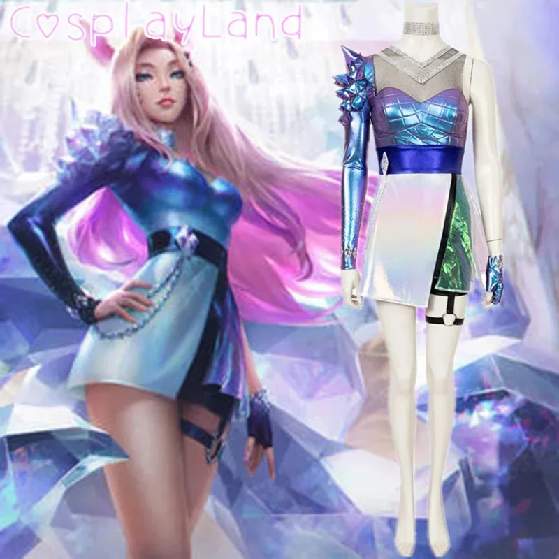 NewGame lol kDa 2020 S10 الحرف أهري زي كرنفال الهالوين تأثيري K/الجلد جميع خارج فستان الكبار مثير clothing2025c؛ 5، v'8.d؛ #1