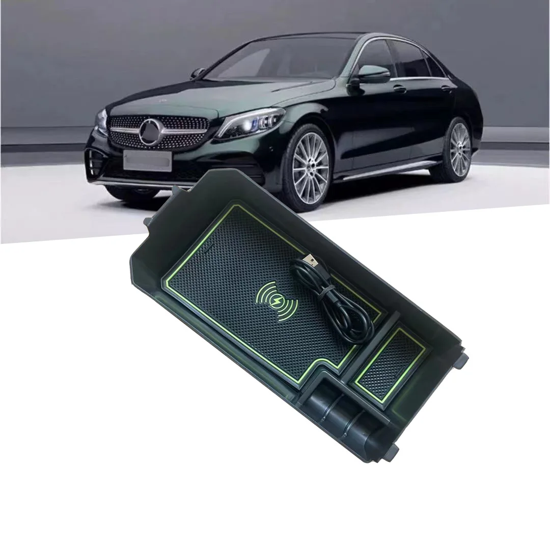 

For Mercedes Benz new C-Class retrofit C200L C180L GLC260 car wireless charger storage box