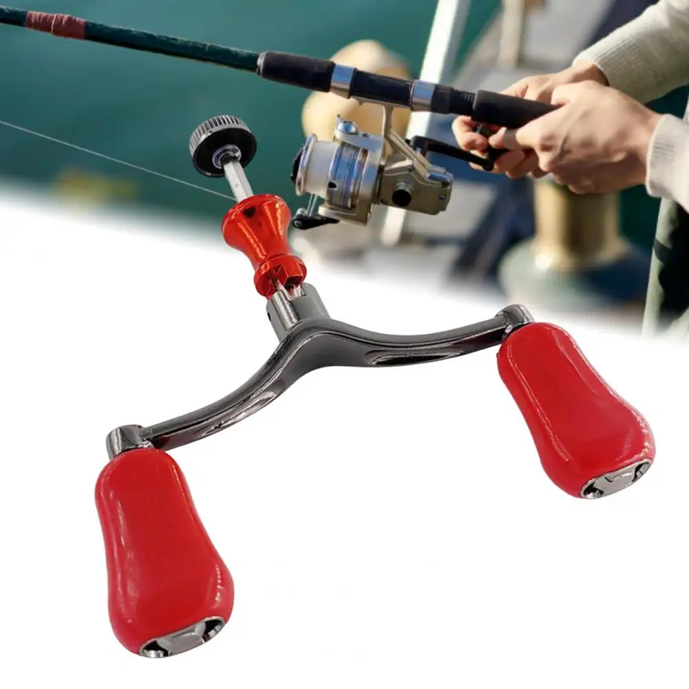 

Spinning Wheel Handlebar Sturdy Ergonomic Design Alloy Fishing Reel Double Knob Grip Rocker Arm Accessory Fishing Accessories