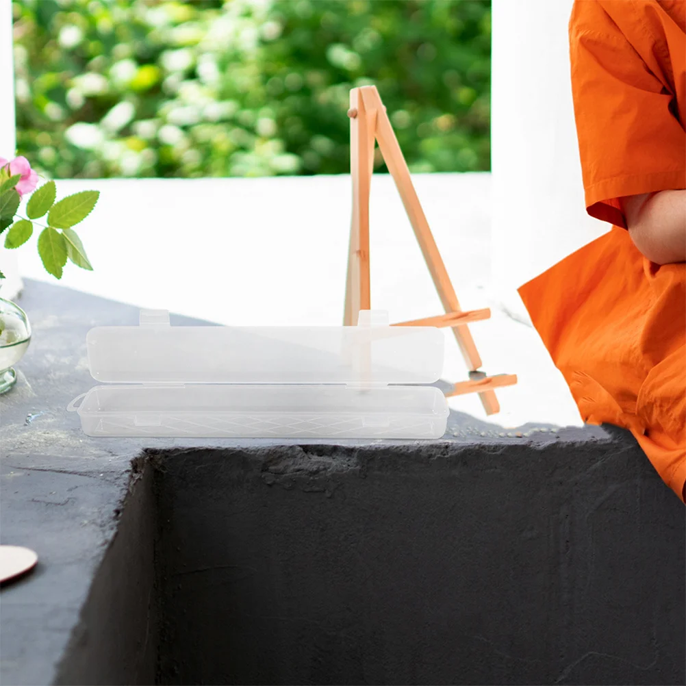 Custodia portatile per pennelli da 3 pezzi Contenitore trasparente per strumenti artistici e pennelli per acquerello Facile accesso