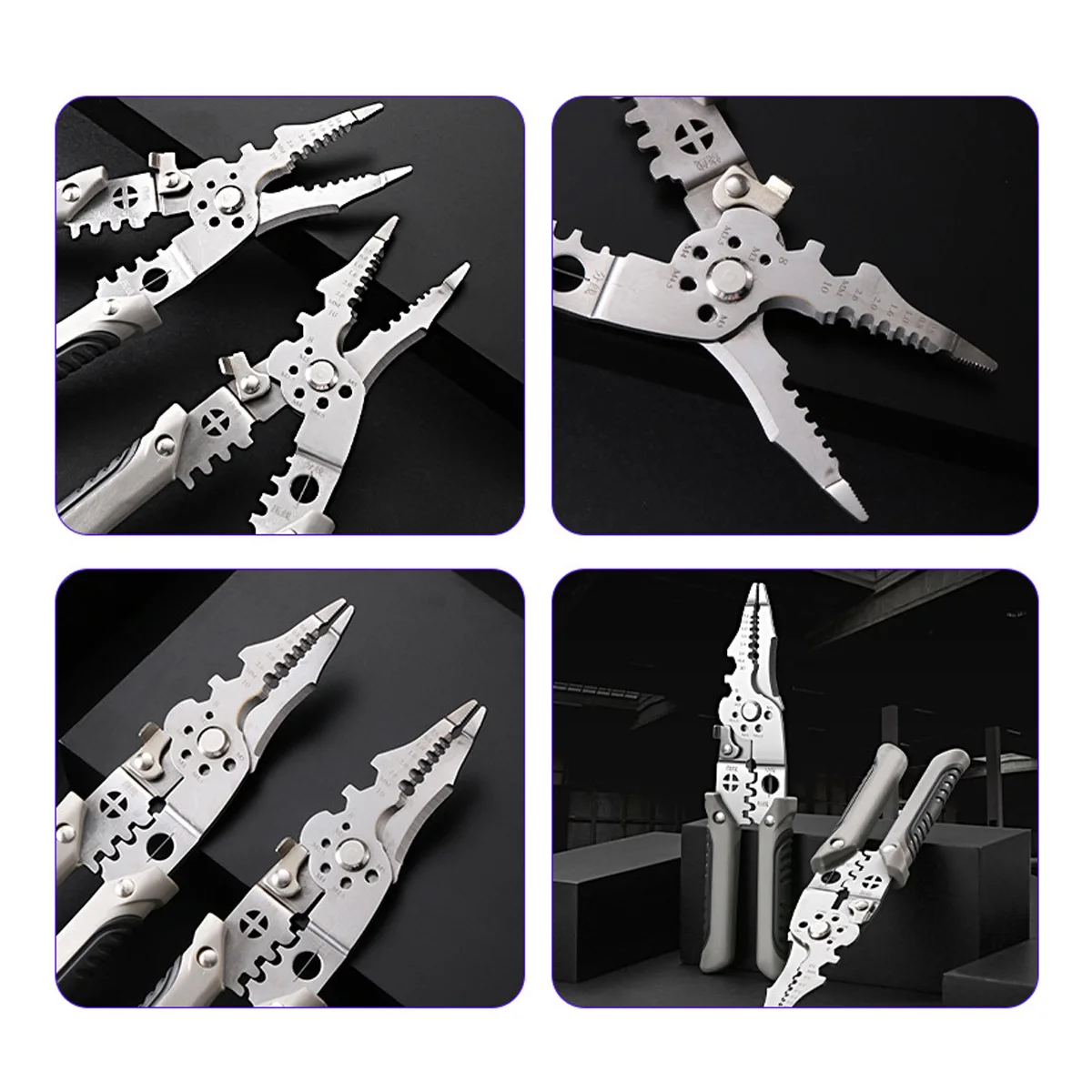 Crimper Cable Cutter Adjustable Automatic Wire Stripper Multifunctional Stripping Crimping Pliers Terminal Hand Tool